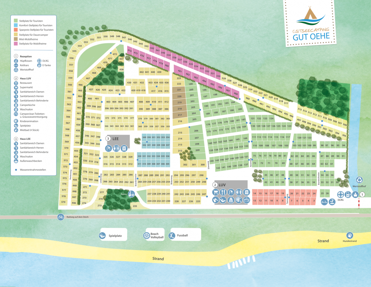 Gut Oehe Campingplatz Resortplan